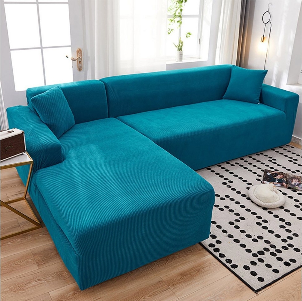 Powerwill Sofaschoner Sofabezug L Form,Sofa Überzug 4 Sitzer,Stretch Sitzkissenbezug, Couch Überwurfdecke Sofaschoner Sofaüberwurf Bild 1