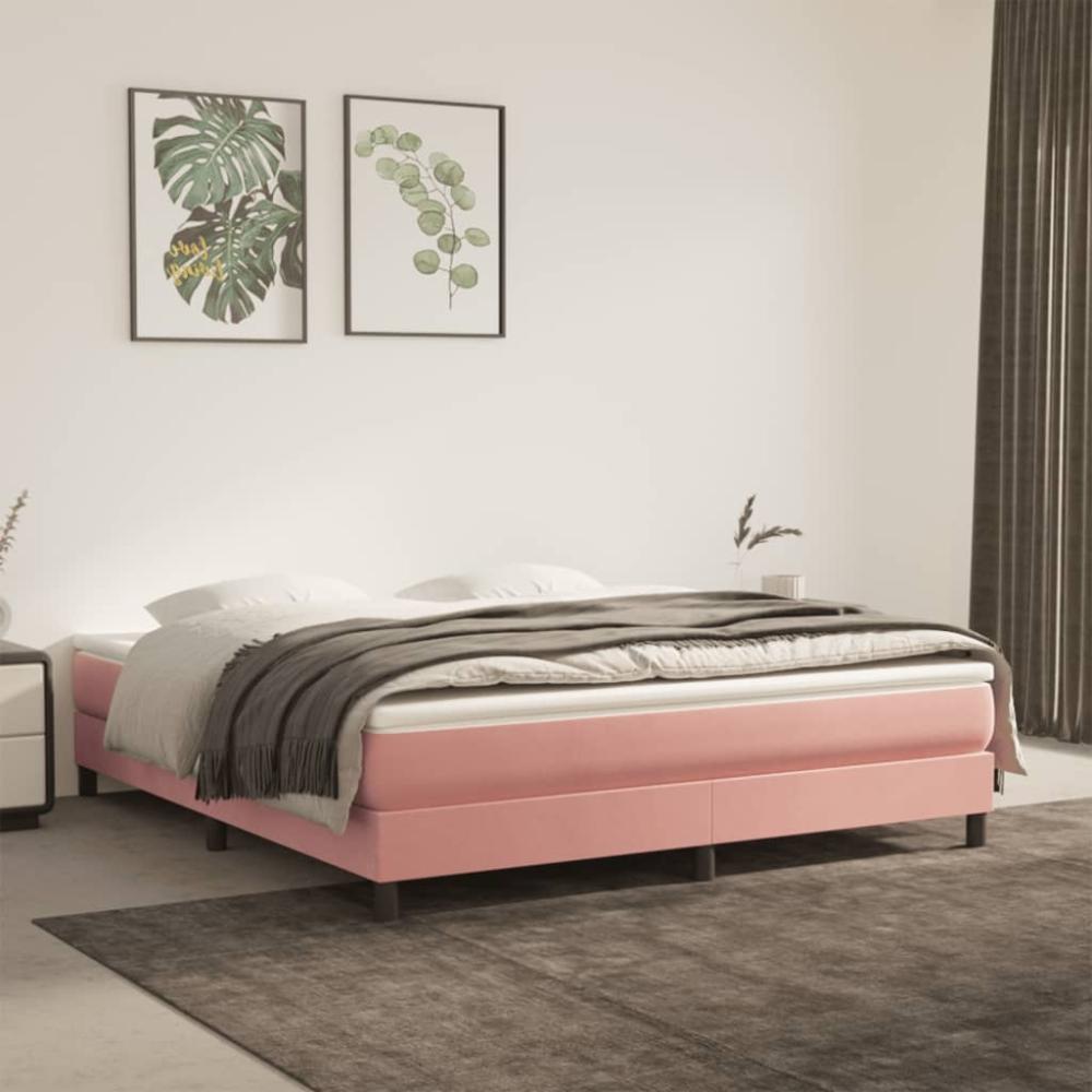 vidaXL Taschenfederkernmatratze Rosa 160x210x20 cm Samt 4016593 Bild 1