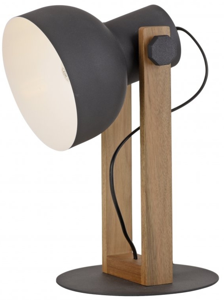 JUST LIGHT 15746-18 CUP 2.0 Tischleuchte schwarz Holz E27 Bild 1