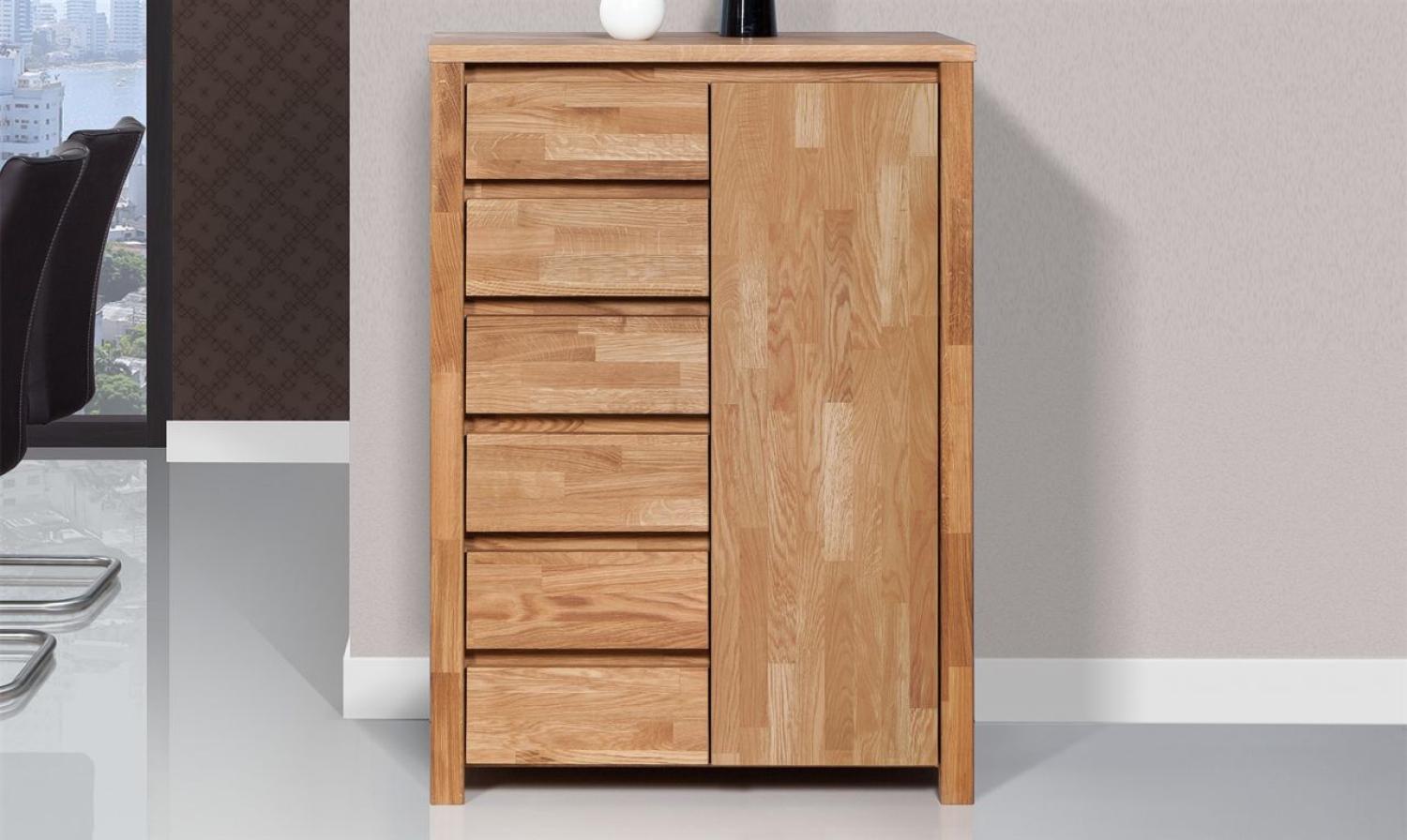 Kommode Hochschrank MAISON Eiche maasiv 80x112x45 cm Bild 1