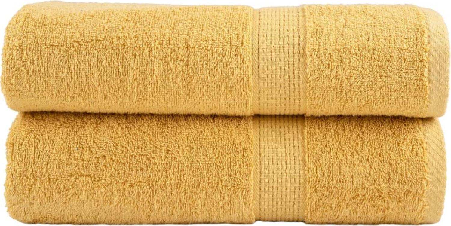 vidaXL Premium-Badetücher SOLUND 2 Stk. Gold 100x150 cm 600 g/m² 137287 Bild 1