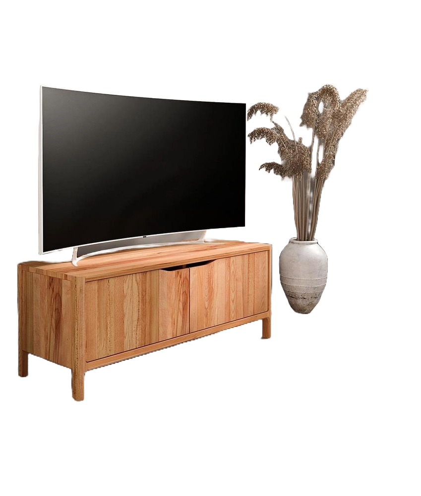 TV-Board Swig aus Kernbuche massiv geölt 111x50 cm mit 2 Türen Bild 1