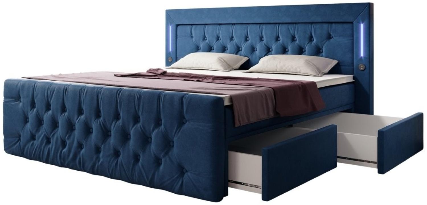 Boxspringbett Diva 180x200 H2 Blau Bild 1