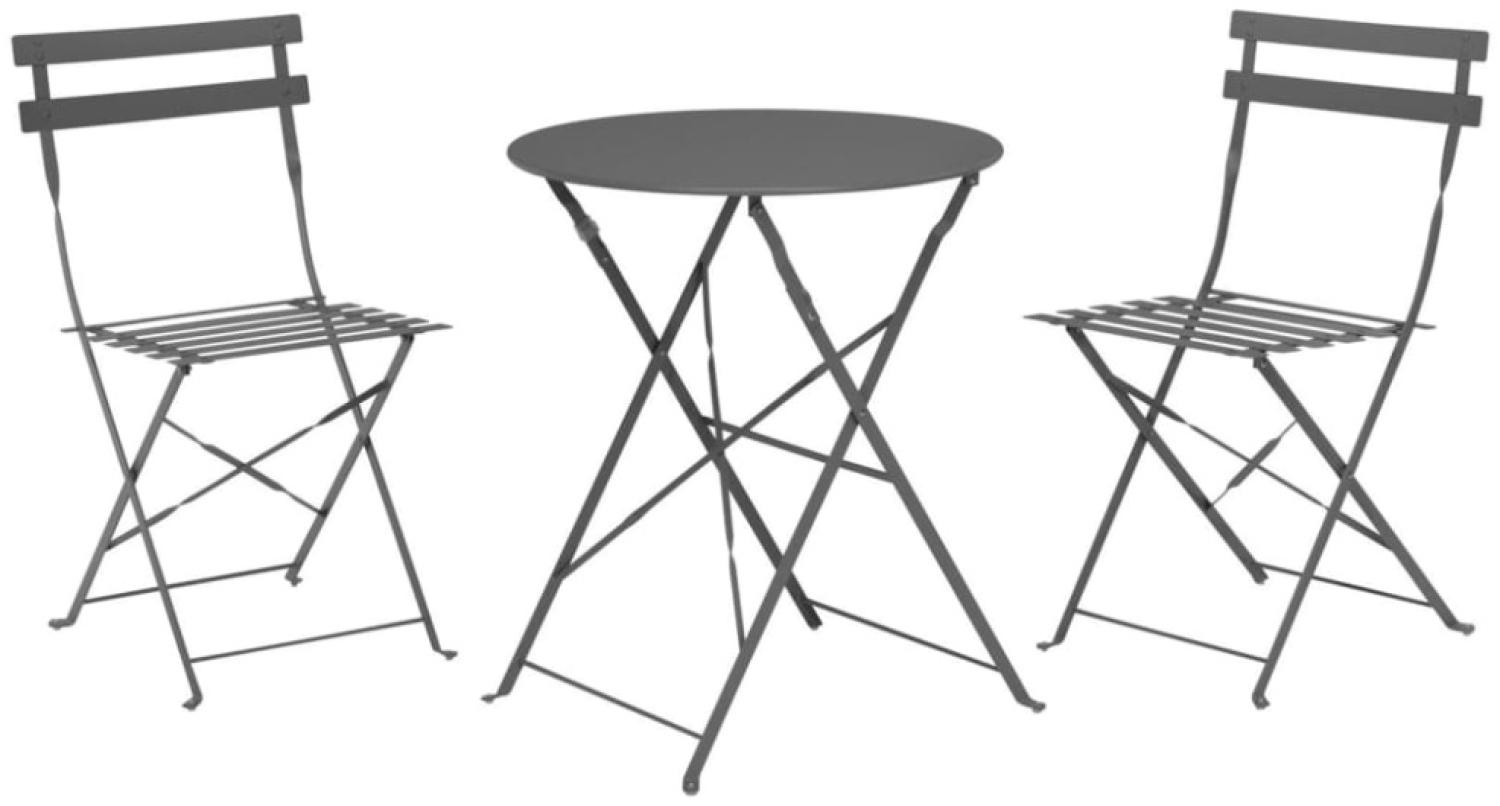 ProGarden Bistro-Set 3-tlg. Matt Dunkel Anthrazit Bild 1