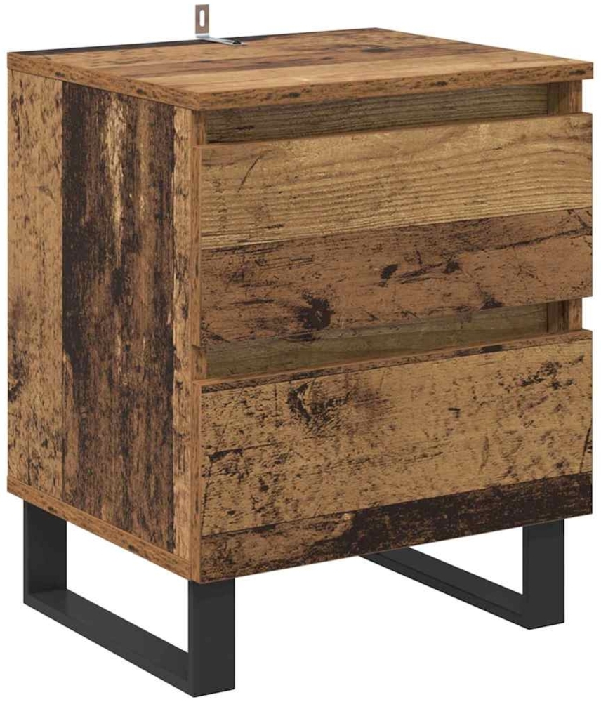 vidaXL Nachttisch mit Schubladen Altholz 40 x 35 x 50 cm Holzwerkstoff 881914 Bild 1