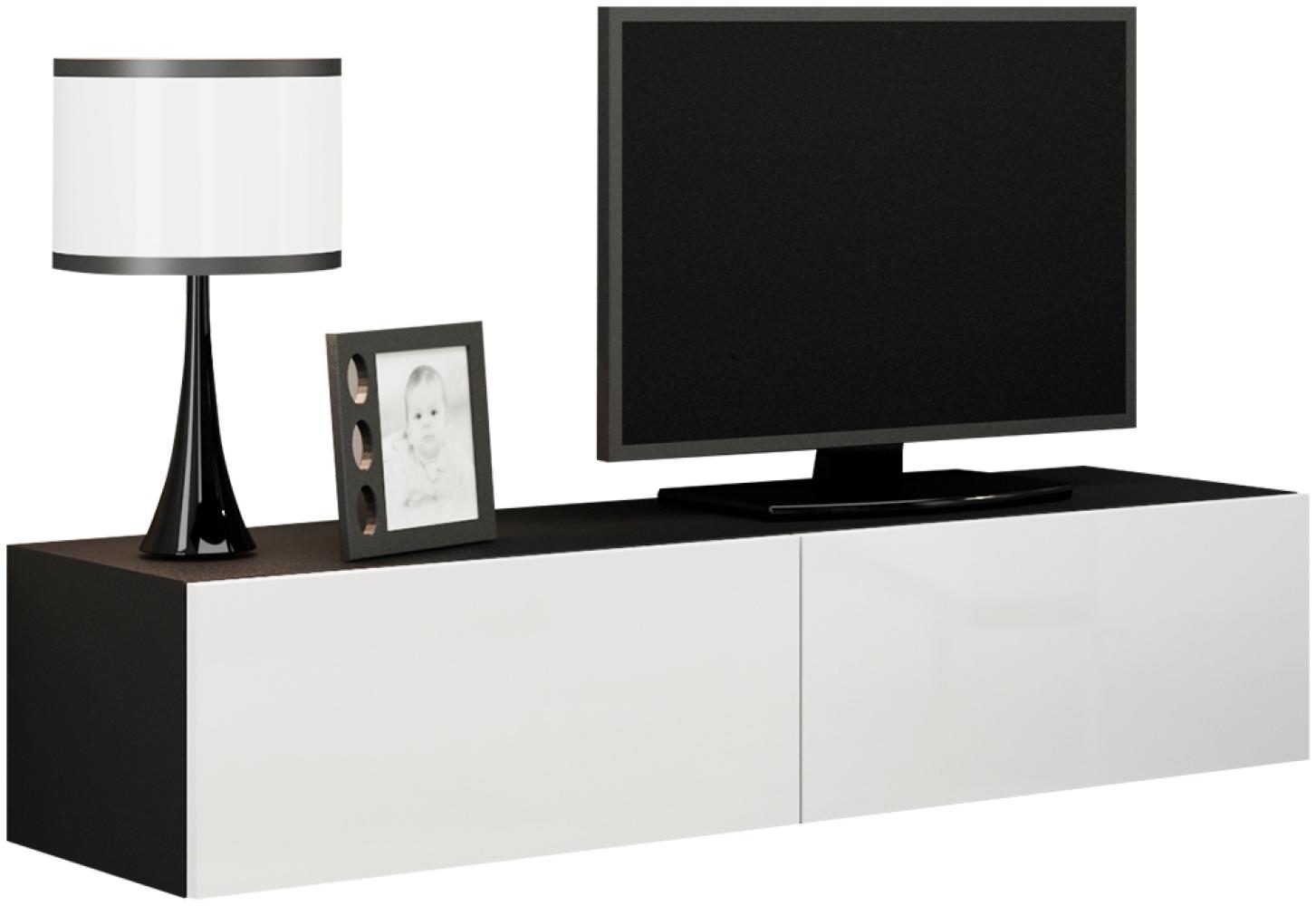 99rooms Vago Lowboard 140 cm Schwarz Weiß Bild 1