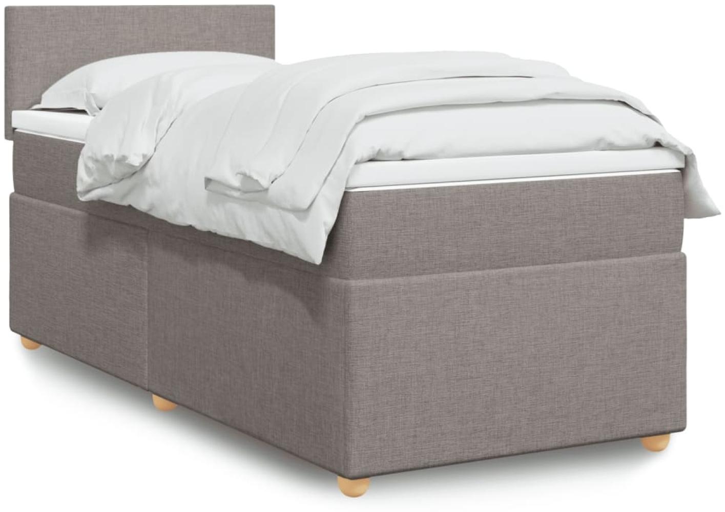 vidaXL Boxspringbett mit Matratze Taupe 90x190 cm Stoff 3288832 Bild 1