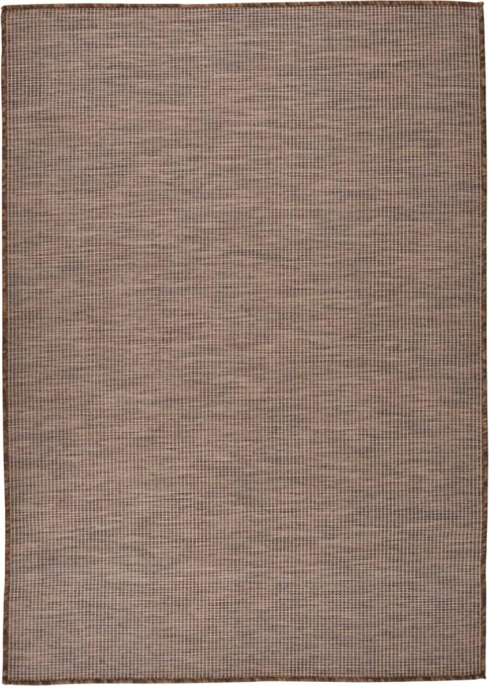 vidaXL Outdoor-Teppich Flachgewebe 140x200 cm Braun 340789 Bild 1