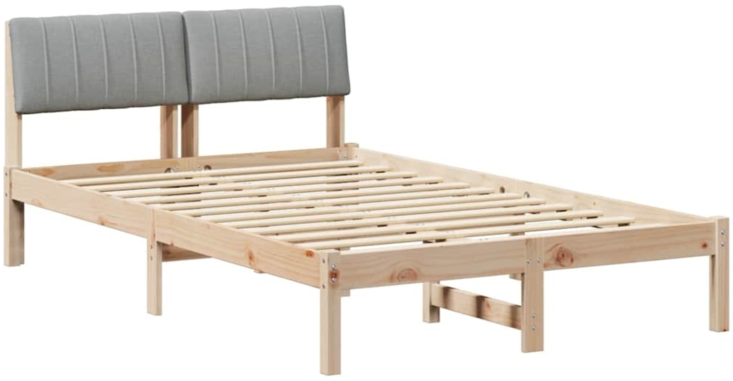 vidaXL Bettgestell Braun und hellgrau 120 x 200 cm Massivholz Kiefer 878679 Bild 1