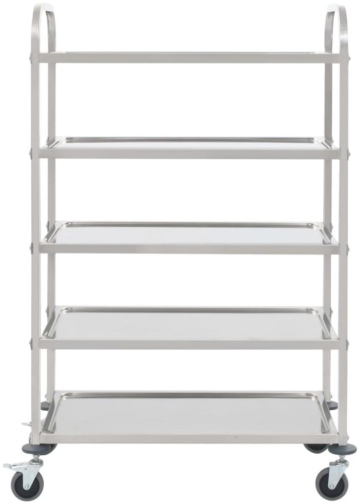 vidaXL 5-Stufiger Servierwagen 107 x 55 x 147 cm Edelstahl 50917 Bild 1
