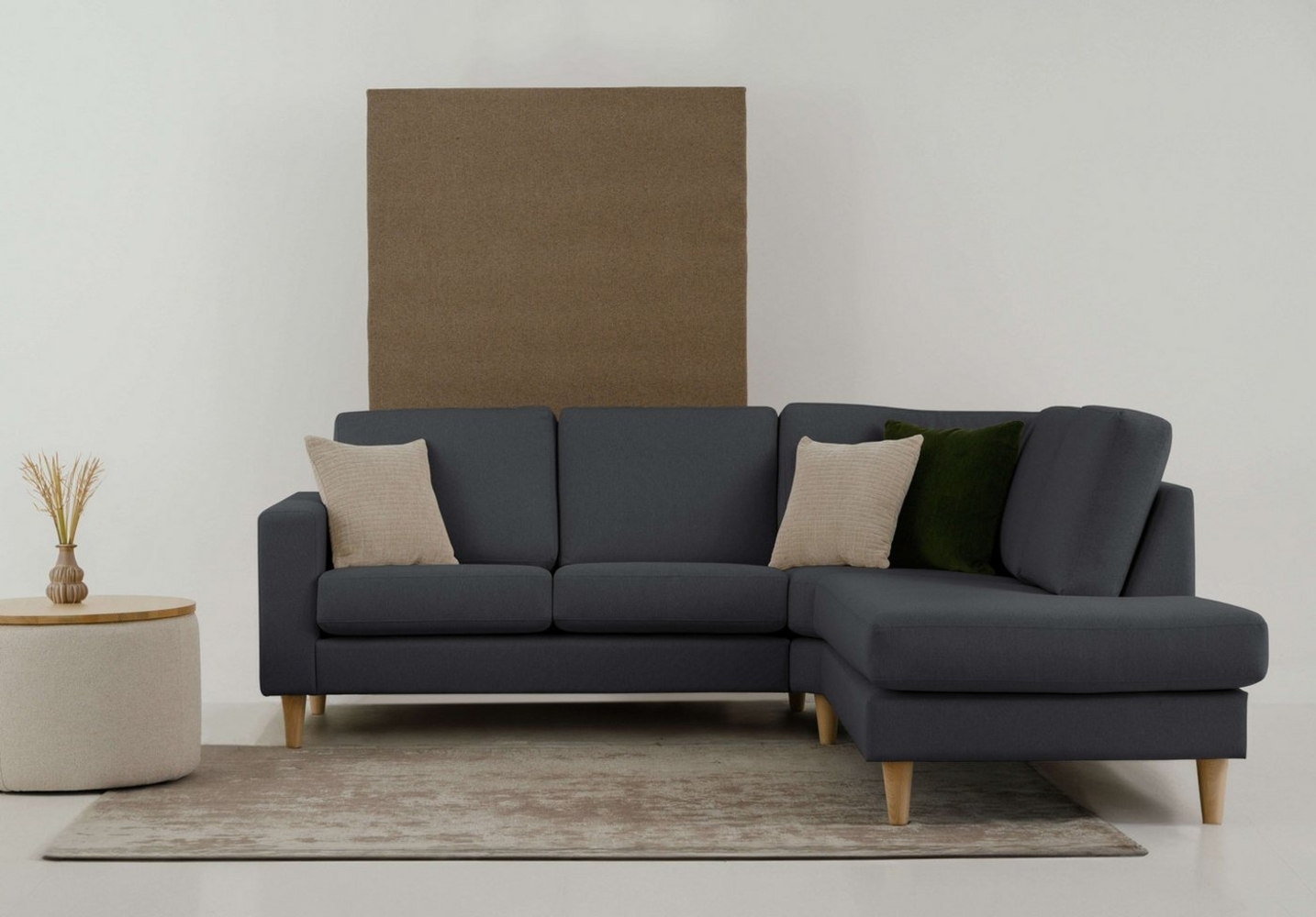 andas Ecksofa Tvinno, im skandinavischen Stil, L-Form, mit Massivholzfüßen, Breite 230 cm Bild 1