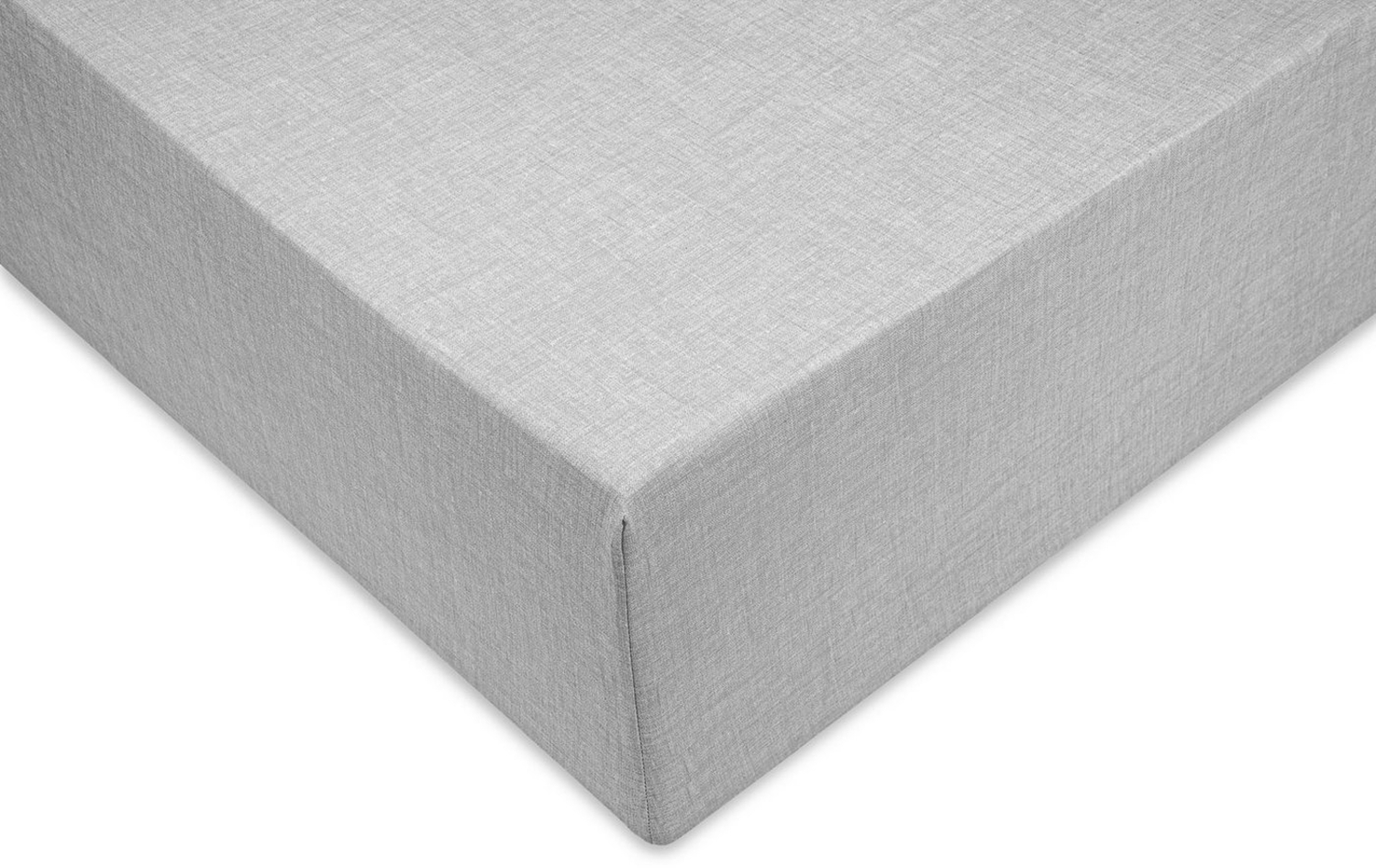 Zo! Home Lino Baumwoll Spannbettlaken 90x200 cm Hellgrau Bild 1