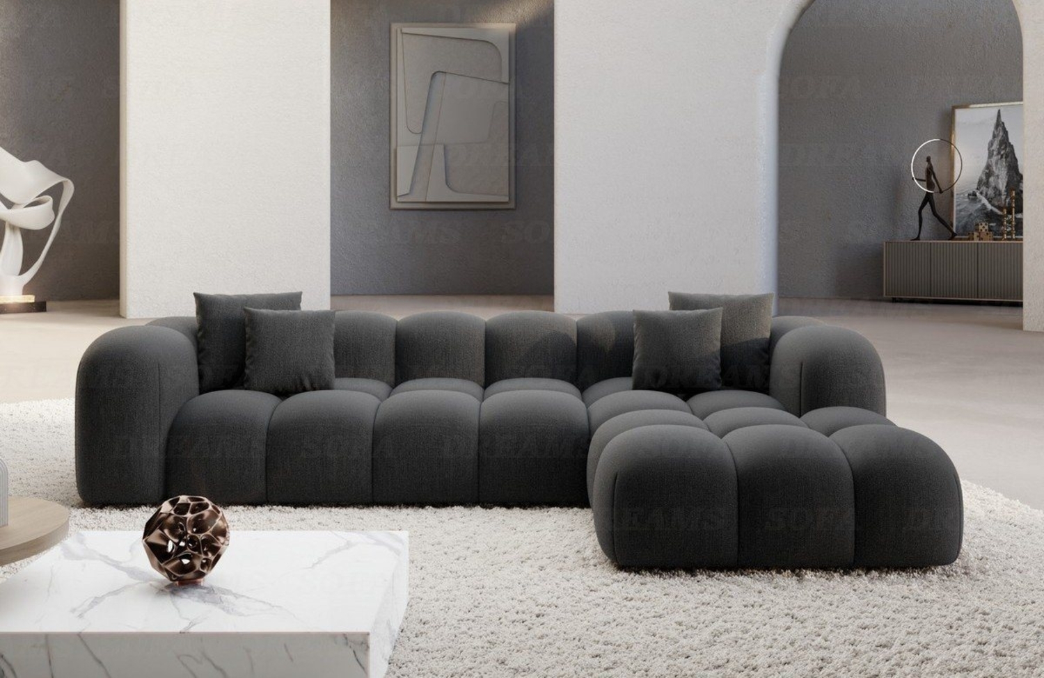 Sofa Dreams Ecksofa Stoffsofa Eckcouch Polster Eck Sofa Formentera L Form kurz Stoff, Loungesofa Bild 1