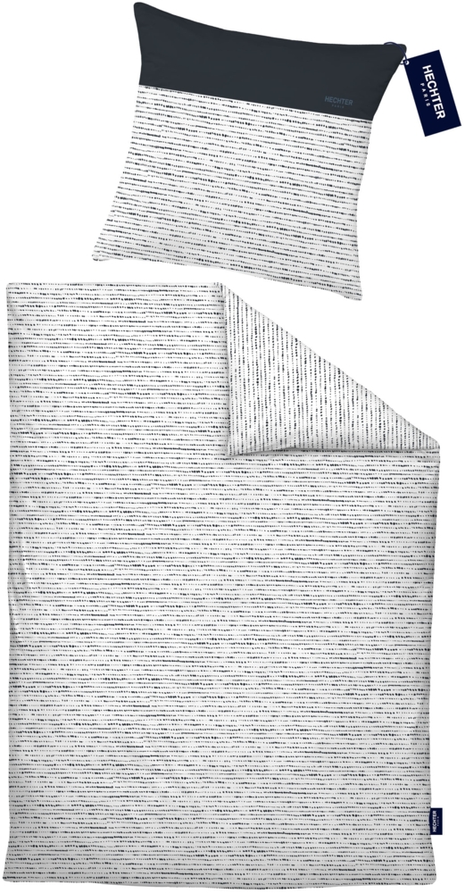 Hechter Paris Bettwäsche Renforce 0041307 QUERSTRICHE, marine, 1x 135x200 cm + 1x 80x80 cm Bild 1