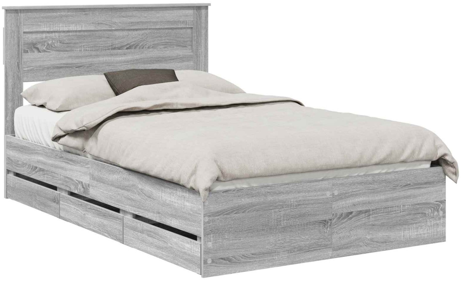 vidaXL Bettrahmen Graues Sonoma 120 x 200 cm Ingenieurs Holz 3409867 Bild 1