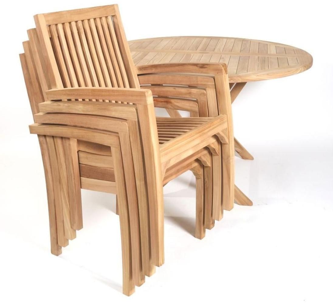 Teak Klapptisch Salerno ? 100 cm + 4 Teakstühle Como Bild 1