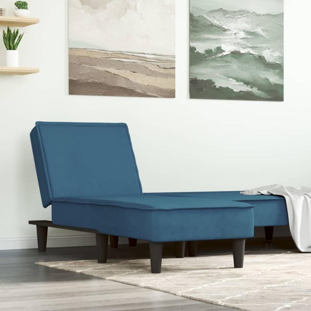 vidaXL Chaiselongue Blau Samt 352834 Bild 1