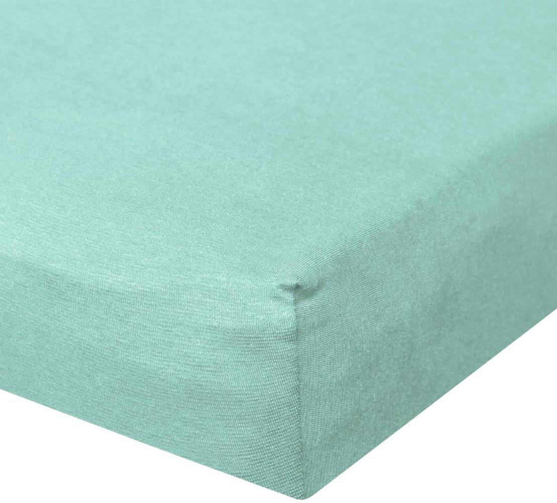 BettwarenShop Jersey Spannbetttuch Ultra-Stretch|120x200 - 130x220 cm| jade Bild 1