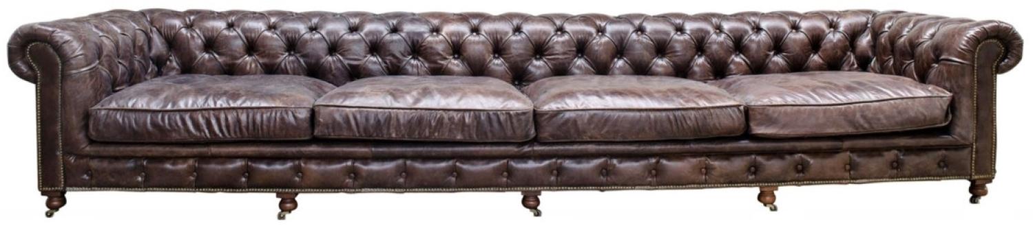 Casa Padrino Luxus 6er Sofa Braun 410 x 120 x H. 77 cm Bild 1