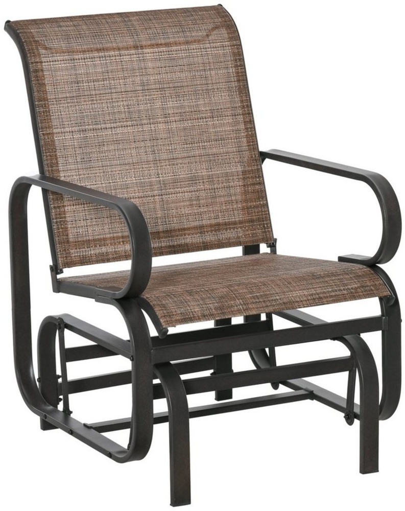 Outsunny Schaukelstuhl Relaxstuhl Gartenschaukel Schaukel Stuhl outdoor für Terrasse Balkon (Gartenstuhl, 1 St), Texteline, Braun, 62 x 75 x 91,5 cm Bild 1