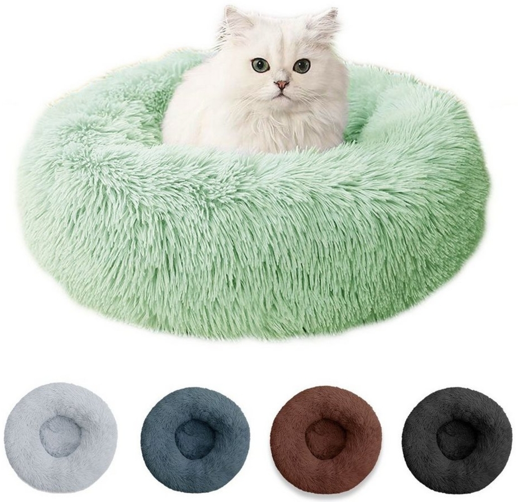 mixed24 Tierkorb Plüsch Hundebett Katzenbett Donut Kissen Hundekorb rund weich, waschbar Bild 1