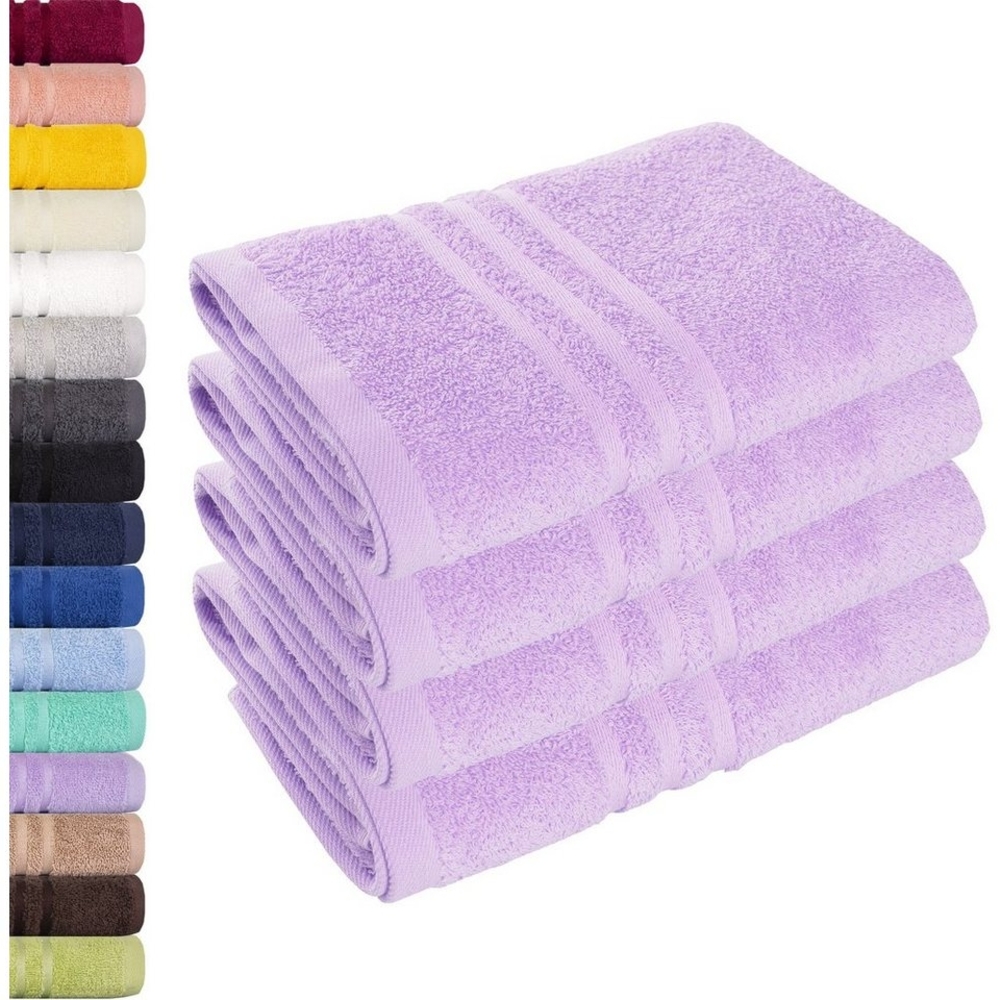 Lavea 4er Set Handtuch 50x100cm, Frottierserie Elena, Lavendel Bild 1