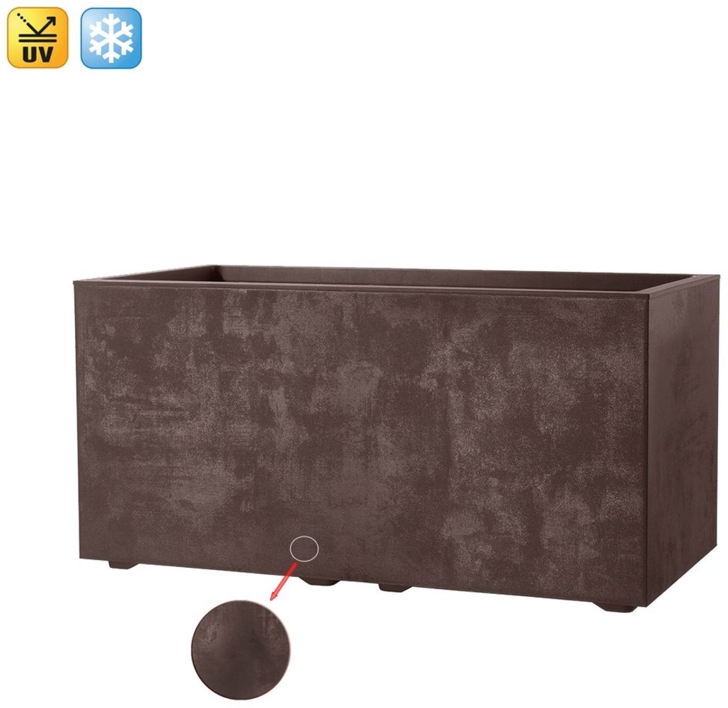 XL Pflanzkasten Millennium 73 L in Rostbraun mit Tolle Naturstein Optik, Maße: 78x39x39 cm Bild 1