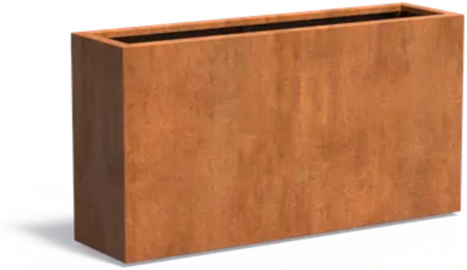 Adezz Pflanzgefäß Carrez Standard Rechteck aus Corten-Stahl Pflanzkübel Größe 150x40x80 cm Bild 1