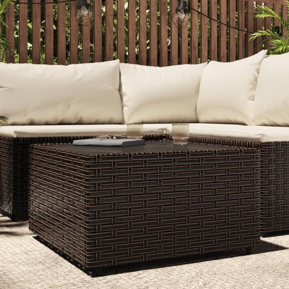 vidaXL Garten-Couchtisch Quadratisch Braun 50x50x30 cm Poly Rattan 319858 Bild 1