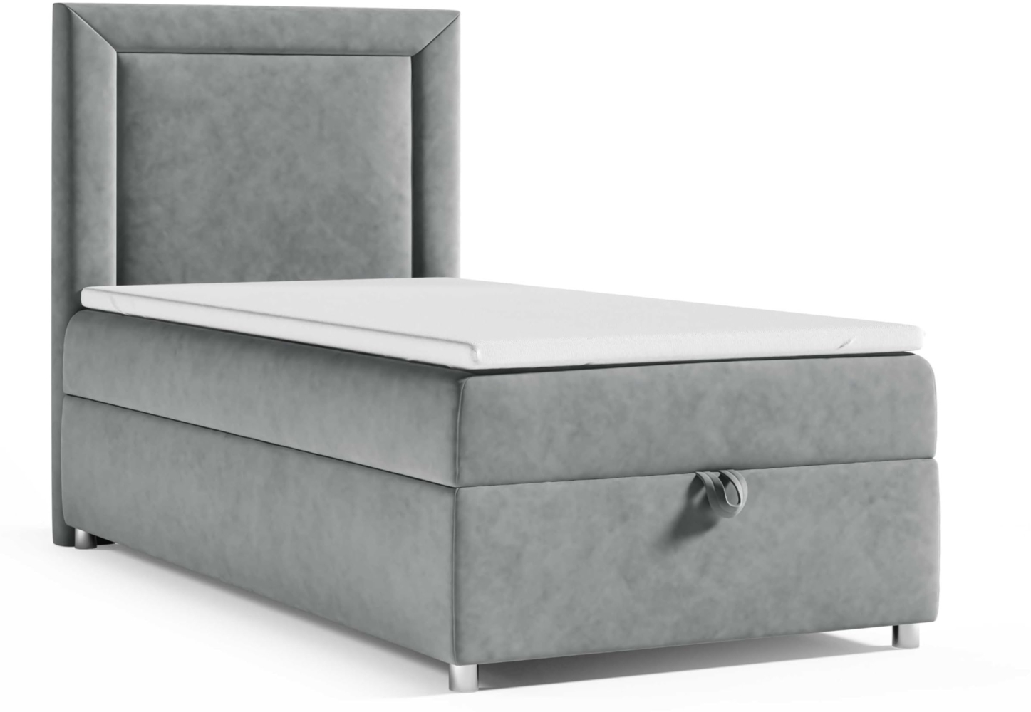 Best for Home Boxspringbett K3 SINGLE mit Bettkasten (Grau 90x200) Bild 1