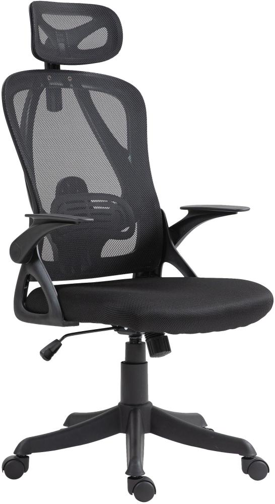 CLP Bürostuhl Taos Ergonomischer Schreibtischstuhl mit Kopfstütze,schwarz Bild 1