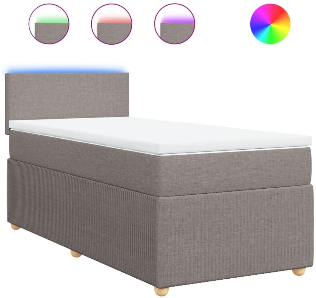 vidaXL Boxspringbett mit Matratze Taupe 90x190 cm Stoff 3289608 Bild 1