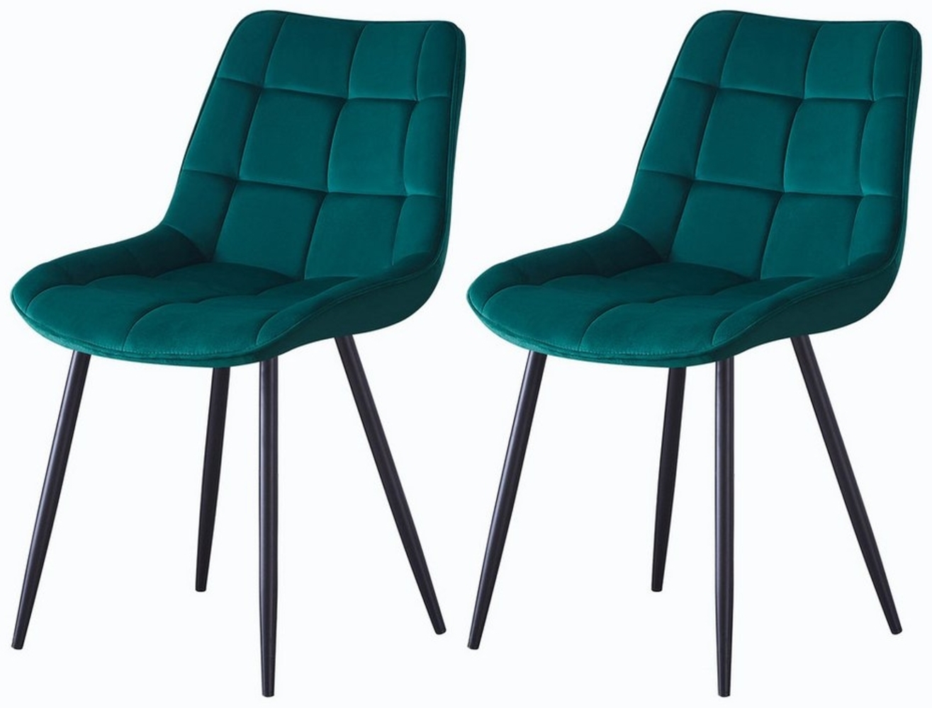 JYMTOM Esszimmerstuhl 2er-Set gepolsterte Stühle mit Rückenlehne und Metallbeinen (2 St), mit Samt-Bezug, für Bar, Küche, Esszimmer Restaurant und Schlafzimmer Bild 1