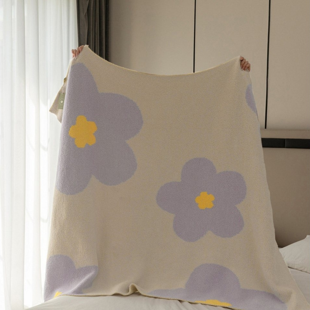 Wohndecke Weiche Kuscheldecke Sofa Decke,130x170cm, Jibenhome, Florales Muster,Decken für Sofa Tagesdecke und Couch Bild 1
