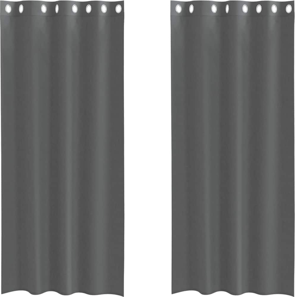 vidaXL Voile Vorhänge mit Ösen 2 Stk. Dunkelgrau 140x225 cm 4102079 Bild 1