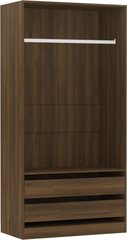 Kleiderschrank, Holzwerkstoff, Braun Eiche-Optik, 100 x 50 x 200 cm Bild 1