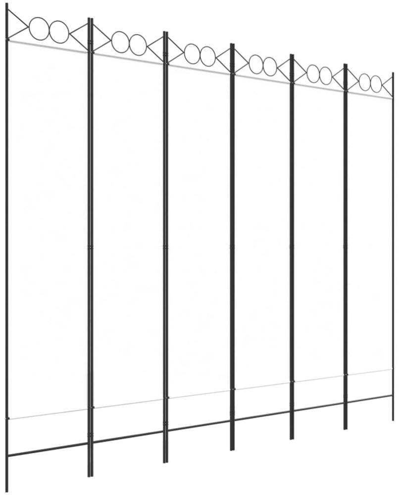 6-tlg. Paravent Weiß 240x200 cm Stoff Bild 1