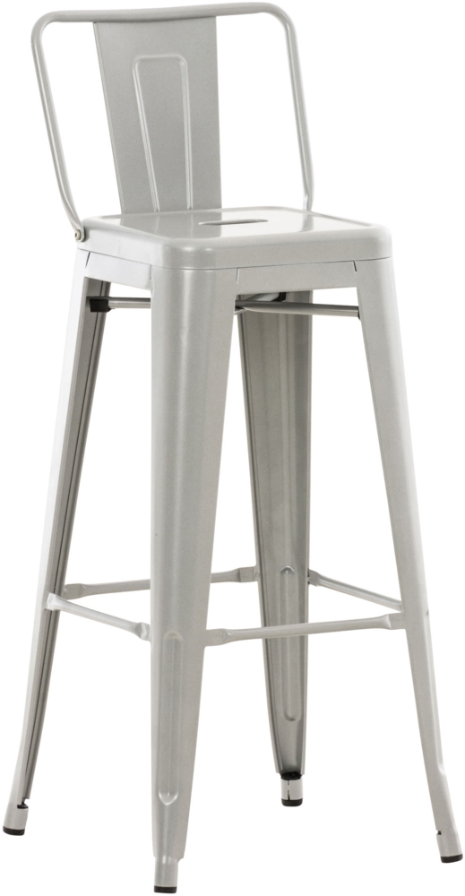 CLP Barhocker mit Lehne im Industrial-Look Mason, mit Rückenlehne und Fußablage,silber Bild 1