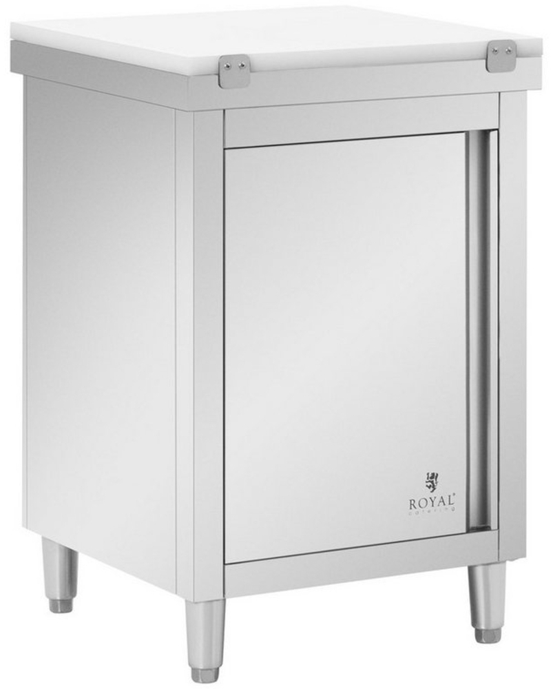 Royal Catering Arbeitstisch Arbeitsschrank mit Schneidplatte 60 x 60 cm Edelstahl 500 kg Gastro Bild 1