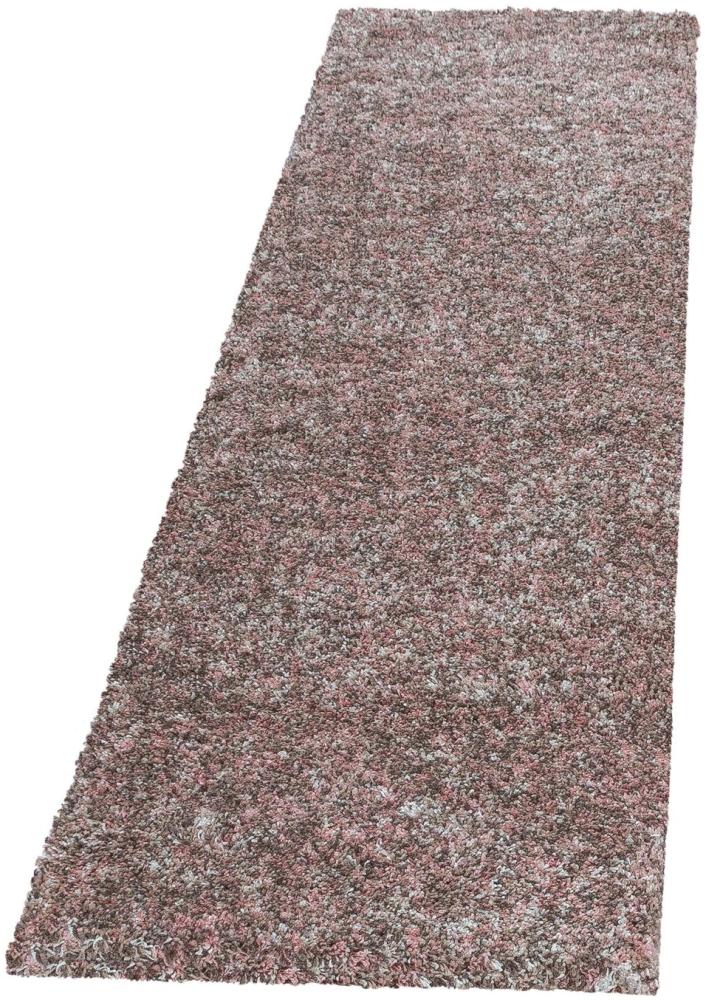 Hochflor Teppich Enrico Läufer - 80x250 cm - Rosa Bild 1