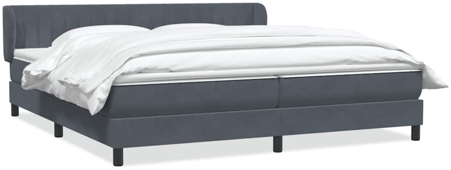 vidaXL Boxspringbett mit Matratzen Dunkelgrau 180x210 cm Samt 3317704 Bild 1