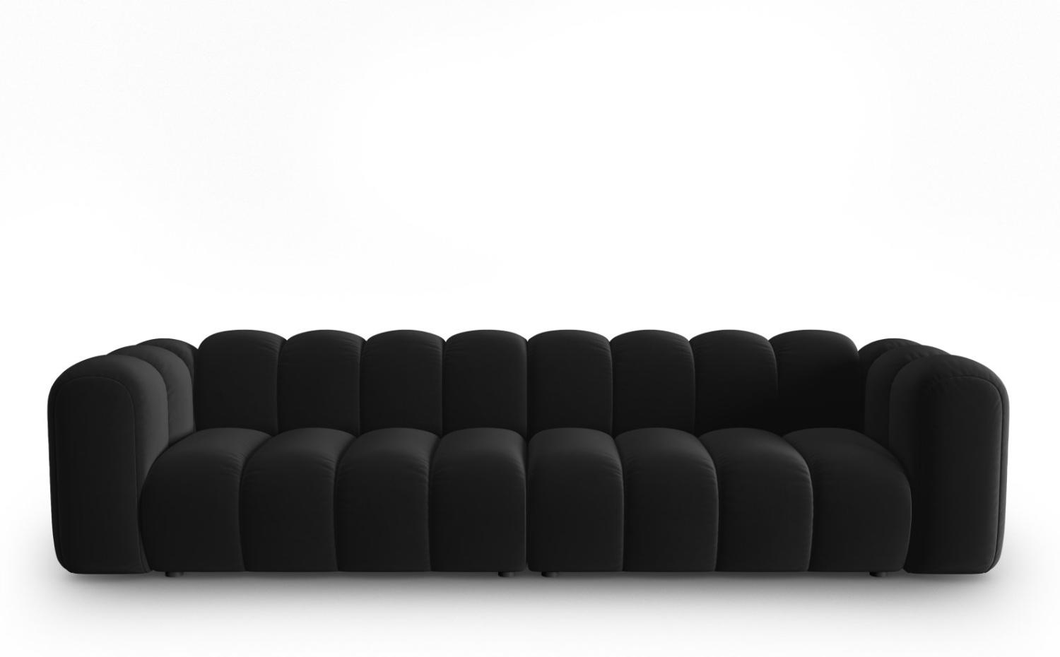 Micadoni Modulares Sofa Lupine 4-Sitzer Samtstoff Schwarz Bild 1