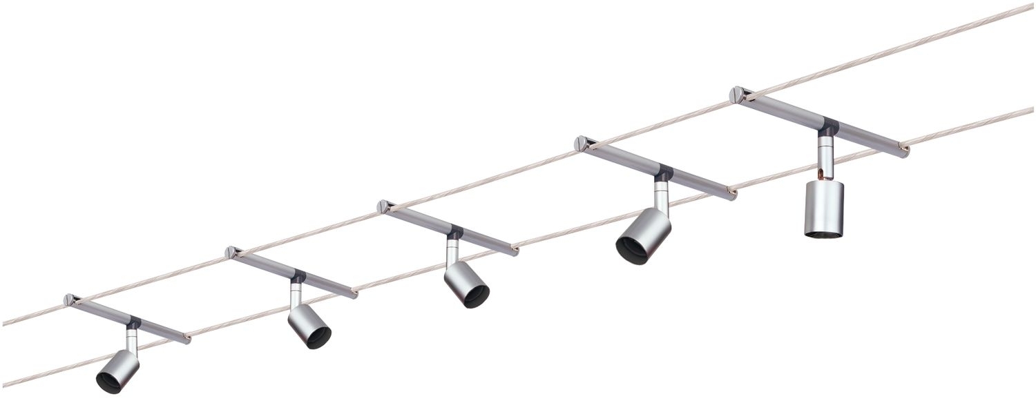 Paulmann No. 94145 Seilsystem Salt Chrom matt mit 5 Spots ohne Leuchtmittel, max. 10W GU5,3 Bild 1