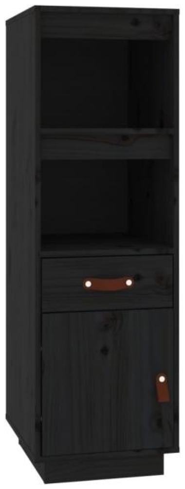 Highboard Schwarz 34 x 40 x 108,5 cm Massivholz Kiefer [820156] Bild 1