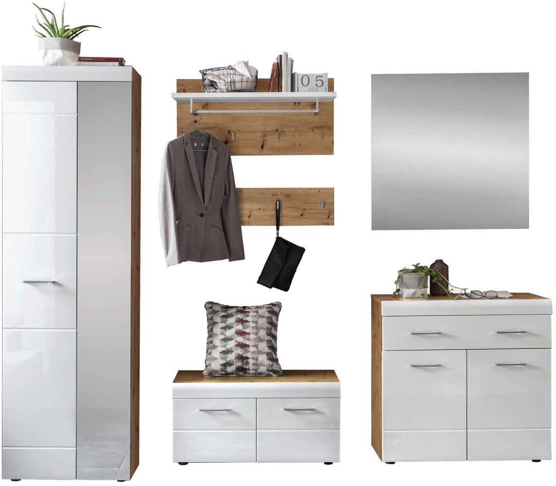 Garderobenset Jael 250x193x34 Garderobe komplett (5-tlg.) Artisan Oak/White HG 10094 Bild 1