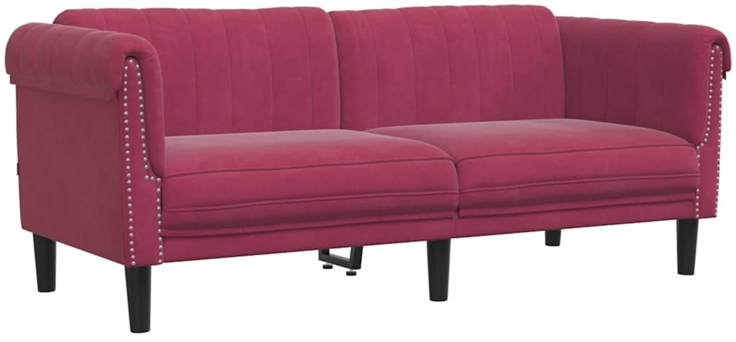 vidaXL Sofa 2-Sitzer Weinrot Samt 372579 Bild 1