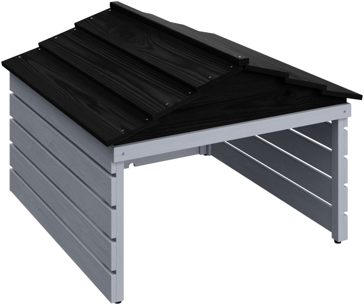 STEELSØN 'Nembus' Mähroboter Garage, Massivholz Kiefer, grau/schwarz, mit UV-Schutzlackierung, wetterfest, 53x74x78 cm, mit abnehmbarem Dach Bild 1