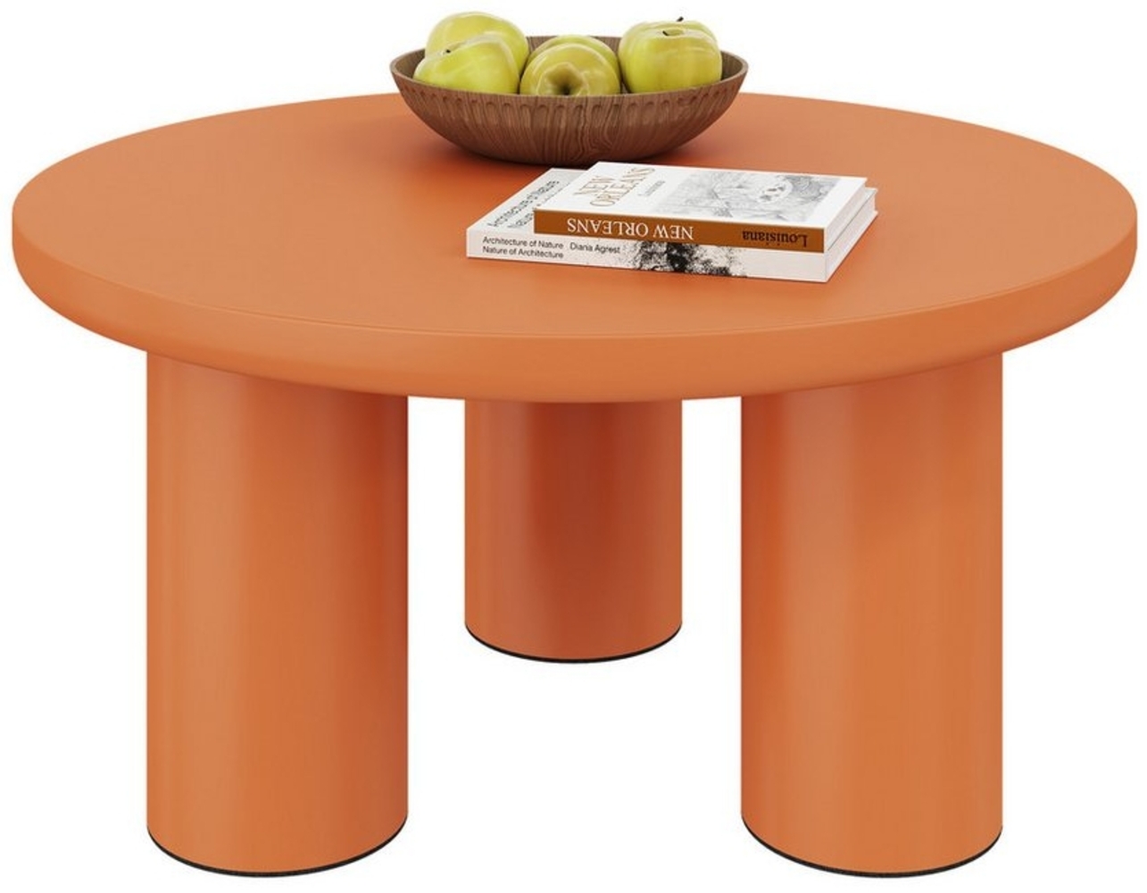 Refined Living Couchtisch Runder Couchtisch, Wohnzimmertisch, Sofatisch Kaffeetisch (1-St, Durchmesser 72,2 cm, Höhe 35,35 cm, Sichere und schöne runde Kanten), lackierte MDF-Platte und PVC-Beine, Stabile zylindrische Stütze Bild 1