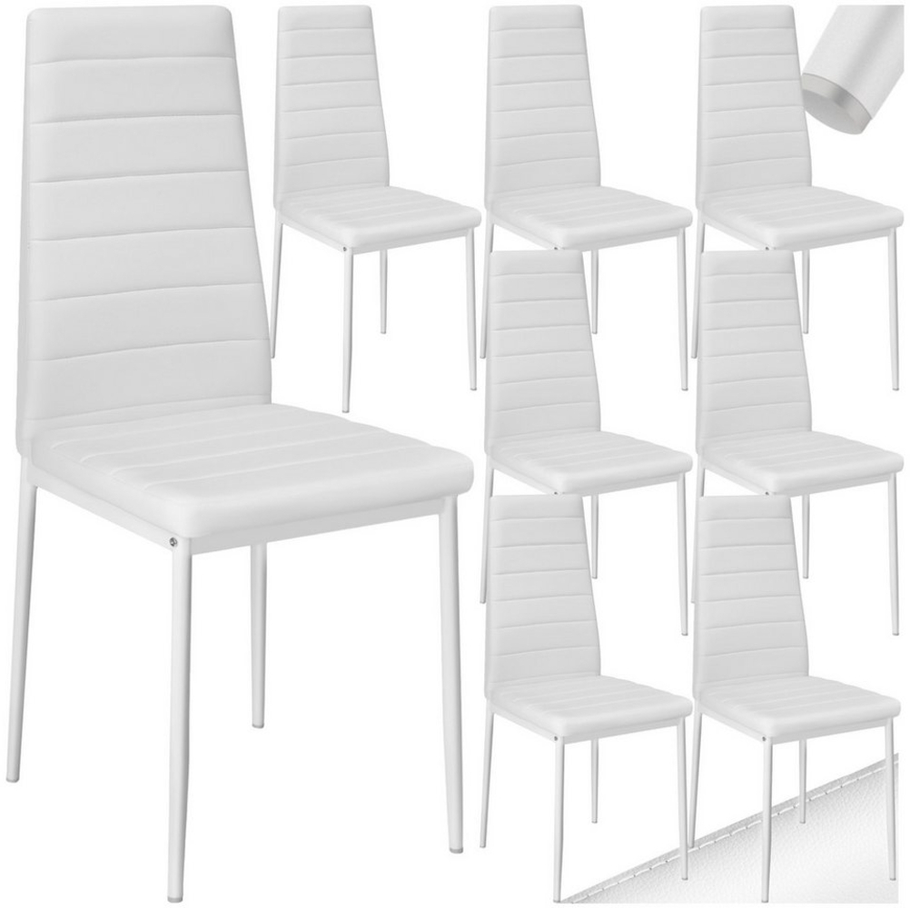 tectake Esszimmerstuhl Küchenstühle Kunstleder (Set, 8 St), Leicht, weich, sehr bequem und verfügen über einen hohen Sitzkomfort Bild 1