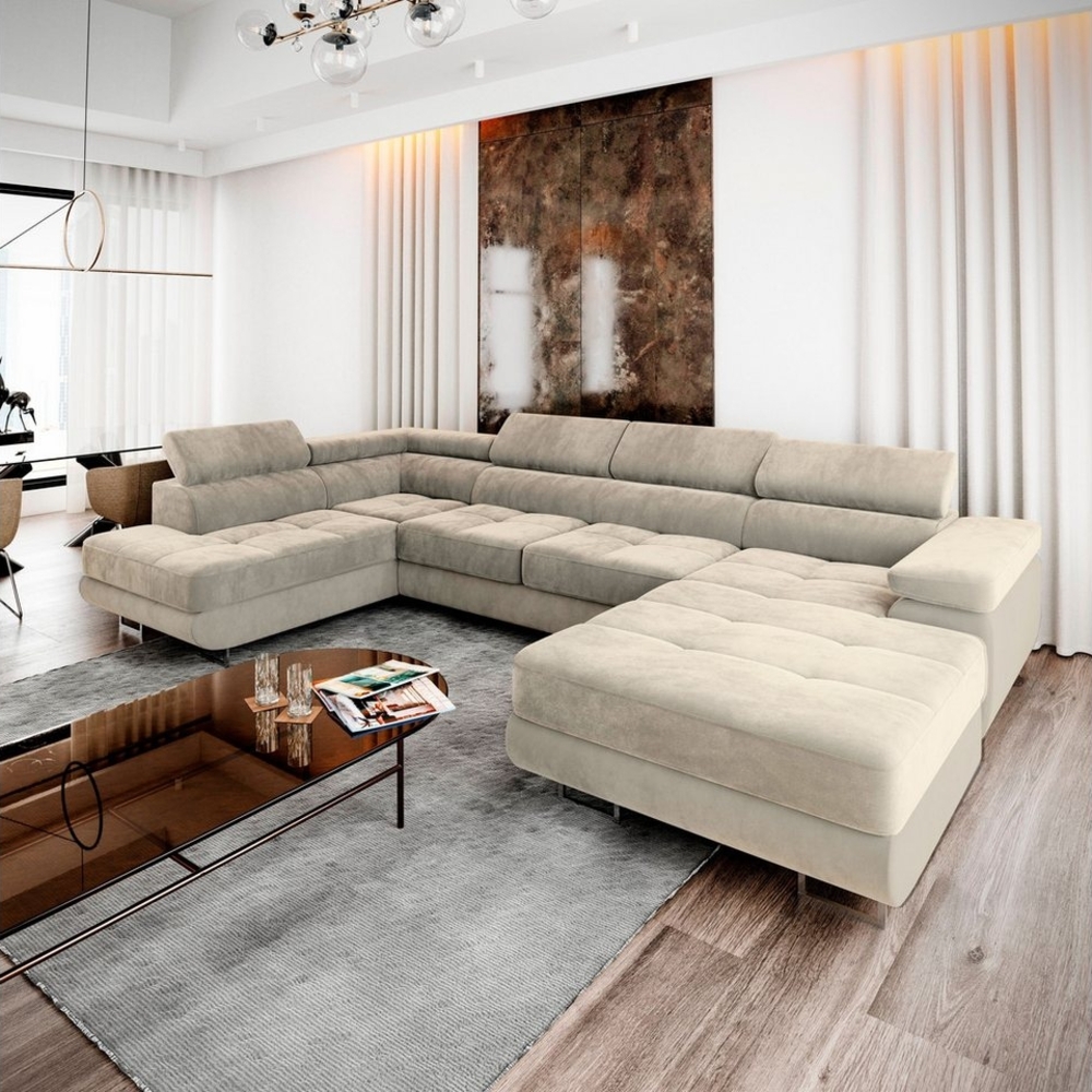 Masseno Ecksofa CASONE mit Schlaffunktion U-Form, Sofa mit Bettkasten Bild 1